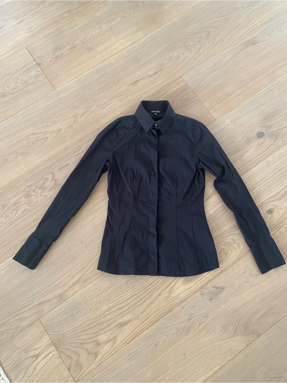 Massimo Dutti Black slim fit Button-Down Shirt